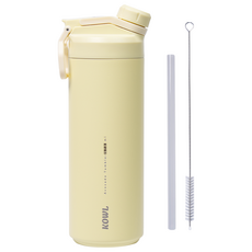 코울 아보카도 듀얼 스파우트 빨대 손잡이 휴대용 진공 보온보냉 스텐 텀블러, 1개, 570ml, 프림로즈