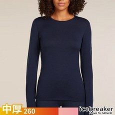 【Icebreaker】送》女 輕暖美麗諾圓領長袖 羊毛衛生衣 260 Tech 內搭衣 刷毛衣 滑雪 IB104387