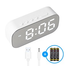 더숨 무소음 LED 탁상시계 디지털 알람시계 SOOM-TM10E, 화이트