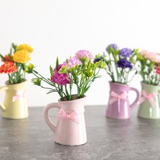 쁘디 홈데코 인테리어 조화화분 모음 꽃 장식 소품 카페 테이블 2, 02.큐티알륨포트화분 13cmP-라벤더, 1개