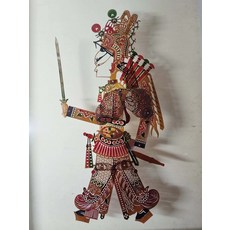 非遺 皮影 武將 手工牛皮雕刻上色, 如圖所示, 1個