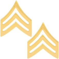 미 육군 상사 계급 E5 SGT 22k 금 도금 핀 온 US Army Sergeant Rank E5 SGT 22k Gold Plated Pin On