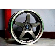 FK鋁圈 17吋 5/100 SF1 亮鐵灰車邊鋁圈，提升操控性與燃油效率，時尚外觀設計, 1個