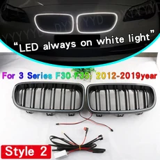 BMW 3 시리즈 2012-2019용 LED 자동차 전면 범퍼 레이싱 그릴 키드니, 03 LED always on Style2