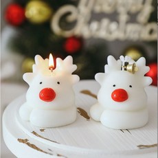 AMARA 聖誕紅鼻麋鹿造型蠟燭：儀式感生活/生日/情人節/交換/聖誕禮物, 1個