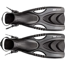 IST CF30 스피디 오픈 힐 스노클링 핀 1913784, Black, Small/Medium