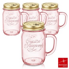 유리병 (특가)(핑크)보르미올리 콰드로 드링크자 450ml 70파이 4개(박스상품), 4개