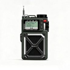SHENYU 手搖發電太陽能應急收音機 內建手電筒 藍牙 AM/FM廣播 USB/TF卡播放 防災必備, R12升級數顯款 坦克綠, 魅鼎收音機
