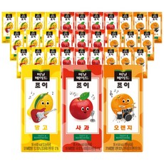 미닛메이드 조이 망고 + 오렌지 + 사과 3종 혼합 195ml 32개입, 32개