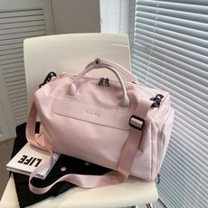 旅行包女大容量健身包男乾溼分離運動包輕便手提行李包短途旅遊包, 粉色【不可套拉桿】, 1個