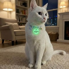 야광 이름표 비즈 고양이 목걸이, 블루(남자), 1개
