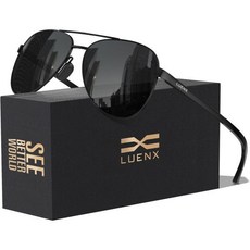 LUENX 에비에이터 선글라스 (남녀 공용 편광 UV400 차단 스타일리시한 디자인 운전 및 야외 활동용)