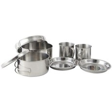 스틸로 제작된 접이식 냄비 컵 그릇이 포함된 캠핑 조리기구 휴대용 야외 요리 캠핑용, 1개, 기본