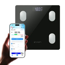 자이온 스마트 체중계 인바디 LED 가정용 체지방 ZS-IB15, 1개, 블랙