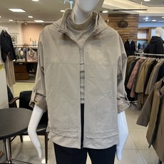 SOGO 트리아나 반후드 레터링 안감 롤업 소매 밑단 스트링 간절기 캐주얼 자켓 AJ1GA05 BG