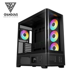 GAMDIAS ATLAS P2 CG 黑色機殼，寬敞空間，優異散熱，I/O接口豐富，堅固耐用，側透設計, 1個