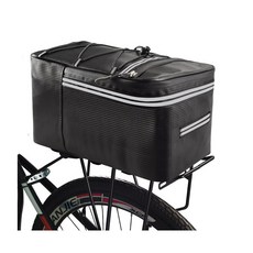 自行車後背包 12公升大容量 加長魔術貼固定 防雨罩保護, 黑色, 1個