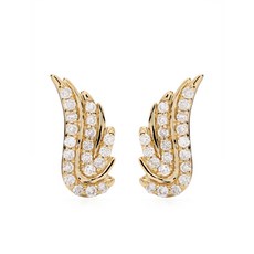 아디나레이터 14K 옐로 골드 윙 다이아몬드 스터드 이어링
