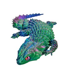 드래곤 도마뱀 인형 선물 인테리어 소품 장식품 3D프린터 P318, 1개, 레인보우