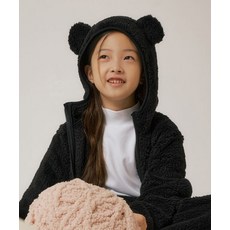 무신사 스탠다드 MUSINSA STANDARD KIDS 샤기 플리스 이어 후디드 집업 [블랙] MKEFJBK10-BK 470639