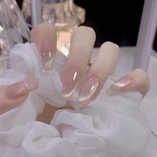 코핀 네일팁 긴손톱 롱네일 인조손톱, 1개, 코핀네일#CF01 핑크