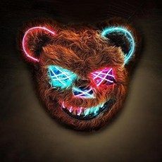 AndTree 할로윈 무서운 곰 마스크 블러디 호러 아동용 할로윈 코스튬 코스프레 무서운 코스튬 파티 부활절 곰 마스크 장난감, Bear Mask