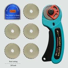 45mm 천공 로터리 커터 DIY 종이 핸드북 쉬운 찢어짐 물결 모양 레이스 엣지 도구 (예비 스킵 포함), 01 China Mainland, 01 FT145-28T5P28T