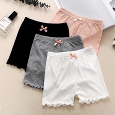 Miso Papa Interlock荷葉邊女童內襯褲 4件組 女童褲子 4色 鬼鬼祟祟