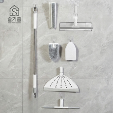 슬기홈 욕실 화장실 창문 다용도 청소 도구 6종 세트, 1개, 화이트/스테인레스