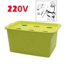 산소 펌프가있는 24 수경 키트 실내 정원 캐비닛 상자 버블 보육 냄비 재배 220V 110V 세트, Green 220V