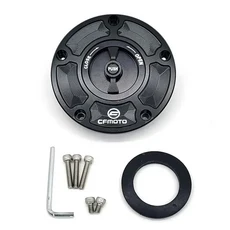 쿠쿠스토어 CNC 연료 가스 탱크 캡 커버 CFMOTO 800MT 50NK 알루미늄 열쇠가없는 오토바이 액세서리, 01 Black Black