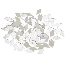 100PCS 다이아몬드 모양 액세서리 타일 장식 삽화 DIY 대량 거울 용품 모자이크 공예, as p s silver