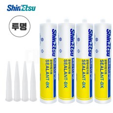 신에츠 바이오BK 투명 실리콘 방수 곰팡이 방지 실리콘 화장실 씽크대 변기 노즐 세트, 4세트