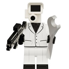핸드브릭 팩토리 커스텀 미니브릭 피규어 스키비디 토일렛 호환 블록호환, 05. 화이트 모니터맨, 1개