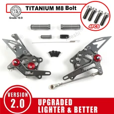 Arashi YAMAHA YZF R3 R25 2015-2021 CNC 조정 가능한 발판 발 페그 2015 2020 오토바이, 03 Gray with M8 Bolt