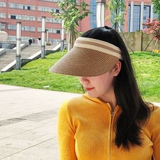 여성선캡 라탄 야외 햇빛가리개 모자 베이지hoh4+5YrF