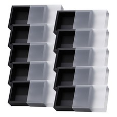 링비츠 슬라이드 슬리브 선물포장 박스 답례품 구디백 상자, 10개, 블랙 반투명