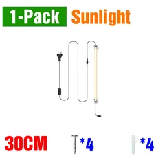 LED 식물 성장 라이트 스트립 전체 실내 꽃 씨앗 수경법 즙이 많은 야채 재배 램프 상자 AC220V, 24 1-Pack Sunlight-30CM, 01 EU Plug