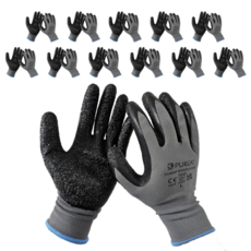 [퓨리트] 스파이더 라텍스 코팅장갑 안전 코팅 작업 목장갑, L(대), 12개