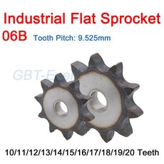 1PCS 06B 플랫 13 기어 14 스프로킷 525MM 산업용 20 17 탄소강 19 18 10 체인 12 16 15 피치 11, 20T th, 1개