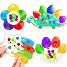 유아 활동을 위한 4피스 색상 분류 감각 장난감 선물 소근육 운동 매칭 게임 로드 트립 여행 필수 자폐증 피젯 교실 크리스마스 스타킹 스터퍼 만 1 2 3세 유아용, 4pc