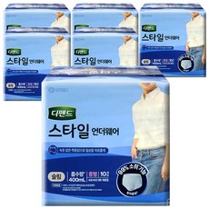 디펜드 스타일 언더웨어 남성 슬림, 중형, 6개, 10매