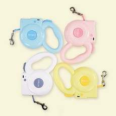 펫베오 강아지 LED 자동리드줄 꼬임방지 조명 자동줄 성향표시 산책줄 3M, 1개, 화이트