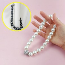 진주 마그넷 커튼 타이백 커텐 끈 후사 고리 자석 홀더 집게 큐빅 스트랩 엔틱 인테리어, A 화이트40CM