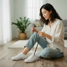 운동화 단화 등산화 신축성 고무 신발끈 2P 화이트 블랙 선택형