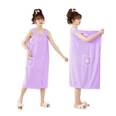 해피염 퀵드라이 입는 수건 롱 목욕원피스, 1개, 80ml