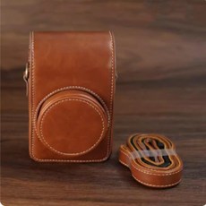 디카파우치 파우치 카메라가방 가로형 스타일 가죽, 1개, GR3 수제 브라운