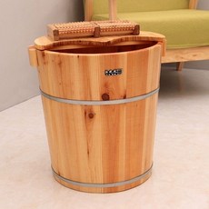족욕통 발 습식 족욕대야 나무통 각탕기 욕실 가정용, 40cm 반원형 뚜껑 마사지 휠 포함, 기본 모델명/품번