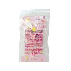 女孩飾品 串珠手鍊 6入組 粉紅泡泡