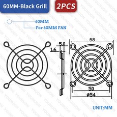 손가락 92mm 보호망 컴퓨터 120mm 메쉬 80mm 140mm 2개 케이스 그릴 금속 60mm 5개입 90mm, 2PCS 60MM Grills